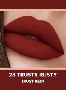 28 Trusty Rusty (Rust Red) Of Sugar Smudge Me Not Liquid Lipstick