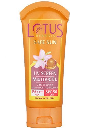 Packaging Of Lotus Herbals Safe Sun Matte Gel SPF 50