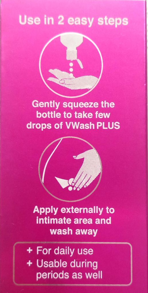 Usage Directions Of V Wash Plus Expert Intimate Hygiene