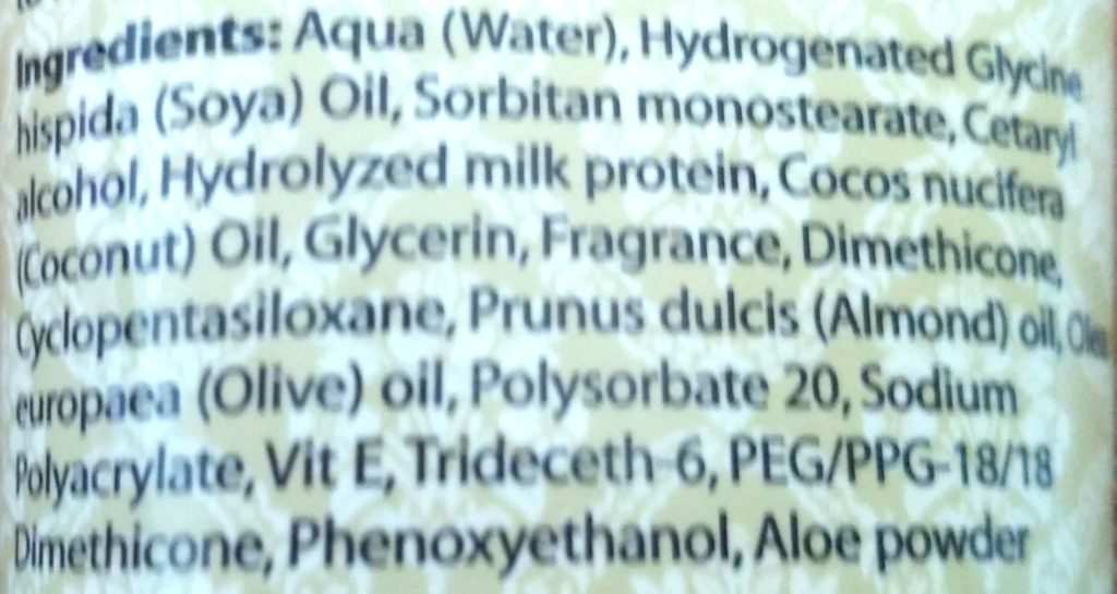 Ingredients Of Azafran Organics Aqua Milk Body Butter
