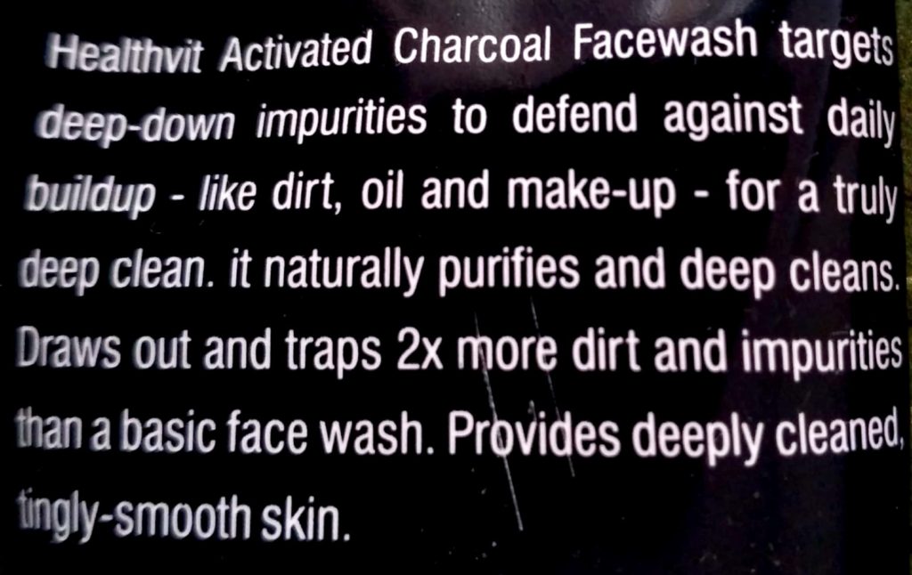 Description Of Healthvit Activated Charcoal Facewash