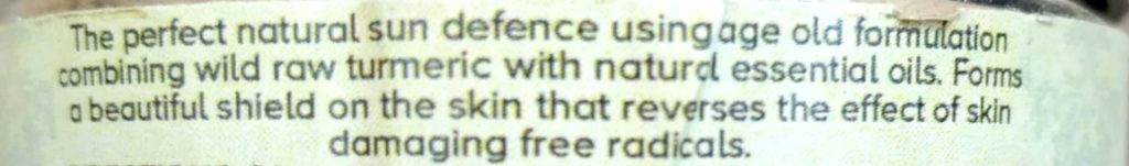 Tjori Wild Turmeric Anti-Tan Treatment Description