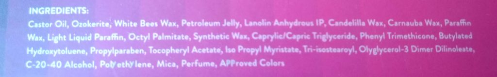 Ingredients Of Purplle Ultra HD Matte Lipsticks