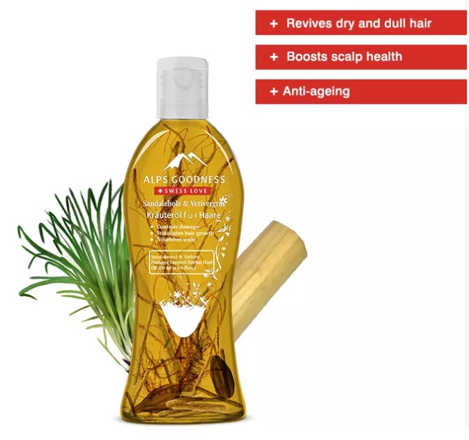 Alps Goodness Herbal Hair Oil - Sandalwood & Vetiver