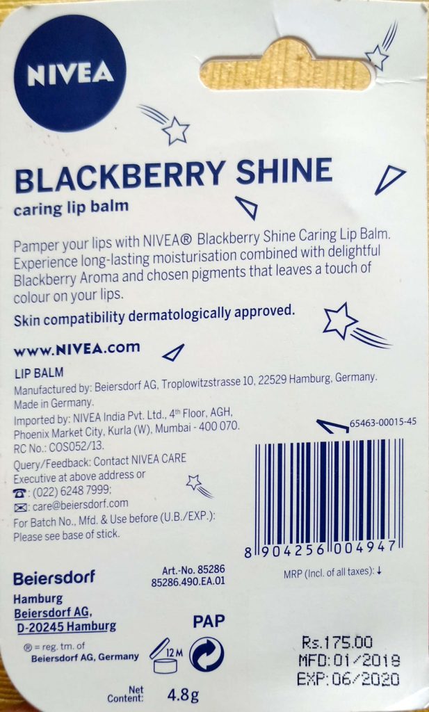 Back Side Of The Packaging