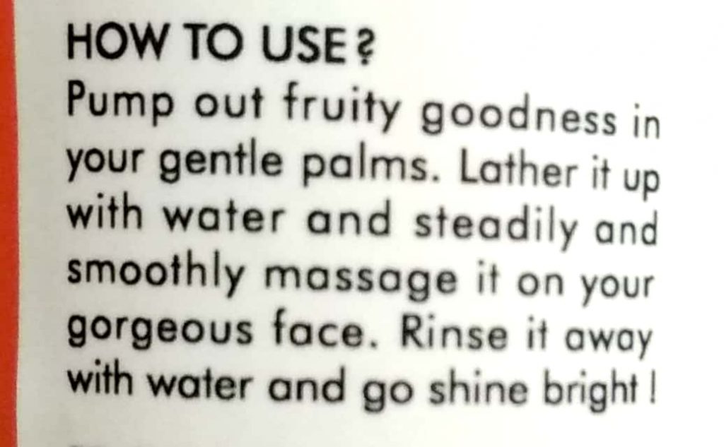 Usage Directions Of Good Vibes Pomegranate Rejuvenating Face Wash
