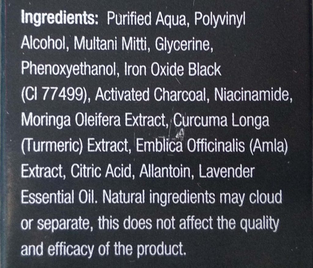 Ingredients Of Faces Canada Urban Balance Charcoal Peel Off Mask
