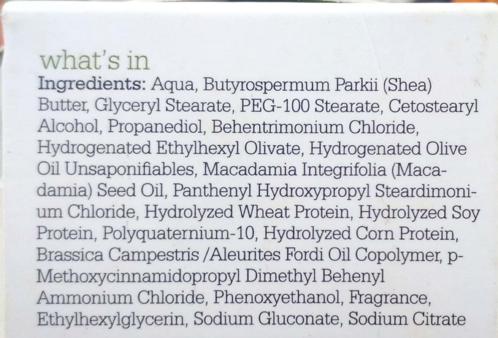 Ingredients Of Plum Olive & Macadamia Mega Moisturizing Hair Mask
