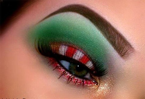 Candy Cane Eyeshadow - One Of The Festive Christmas Makeup Tips