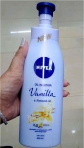 Packaging Of Nivea Oil In Lotion With Vanilla & Almond Oil