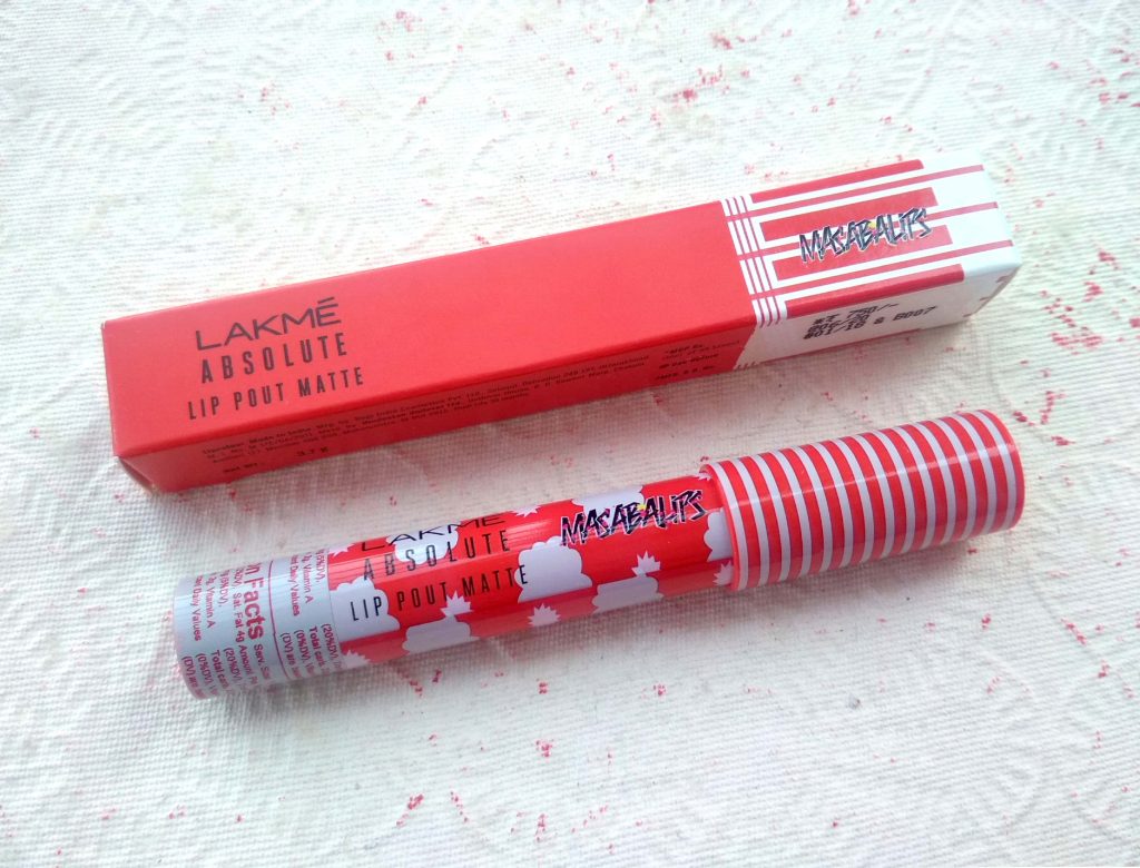 Packaging Of Lakme Absolute Lip Pout Matte MasabaLips