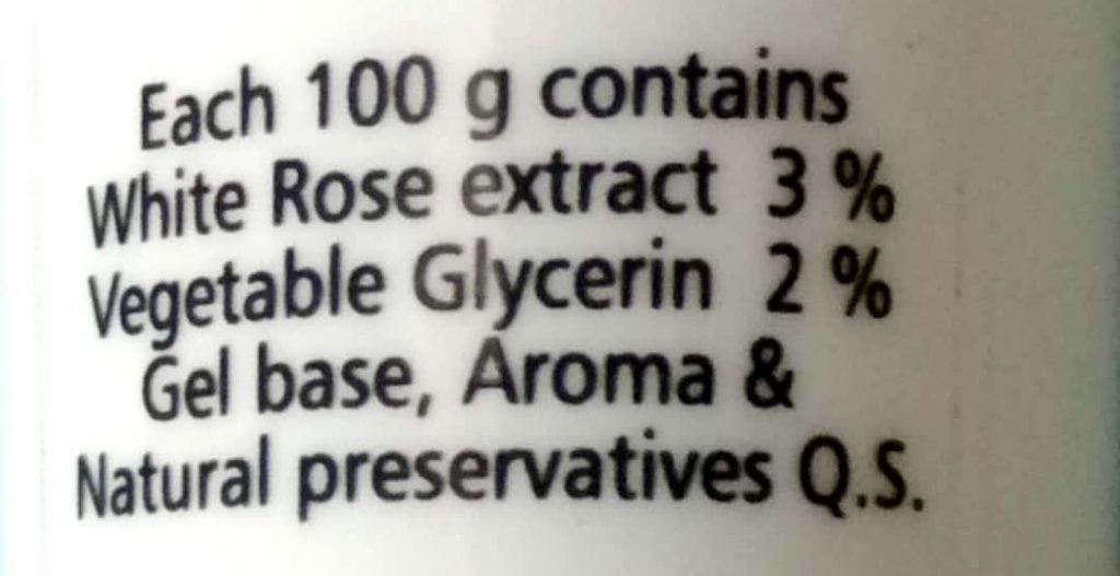 Ingredients Of The Nature's Co. White Rose Under Eye Gel