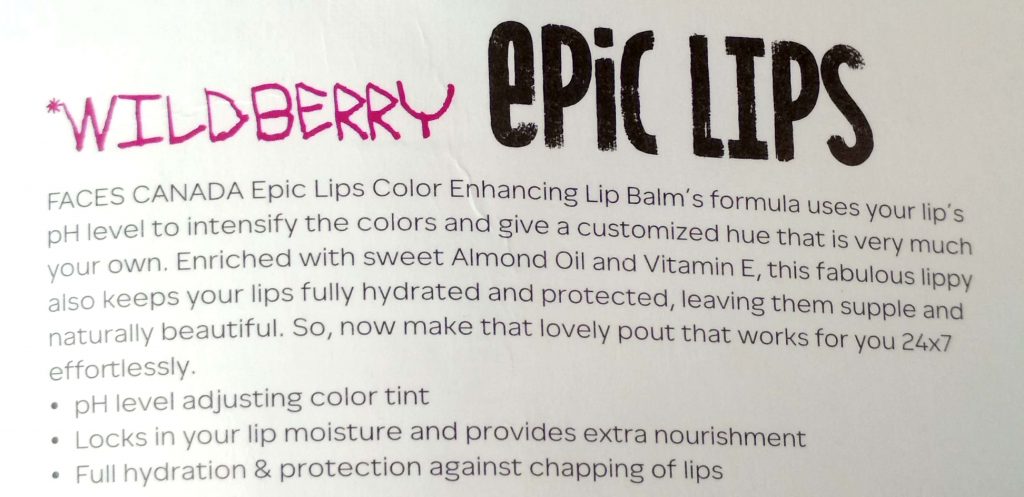 Description Of Faces Canada Epic Lips Color Enhancing Lip Balm