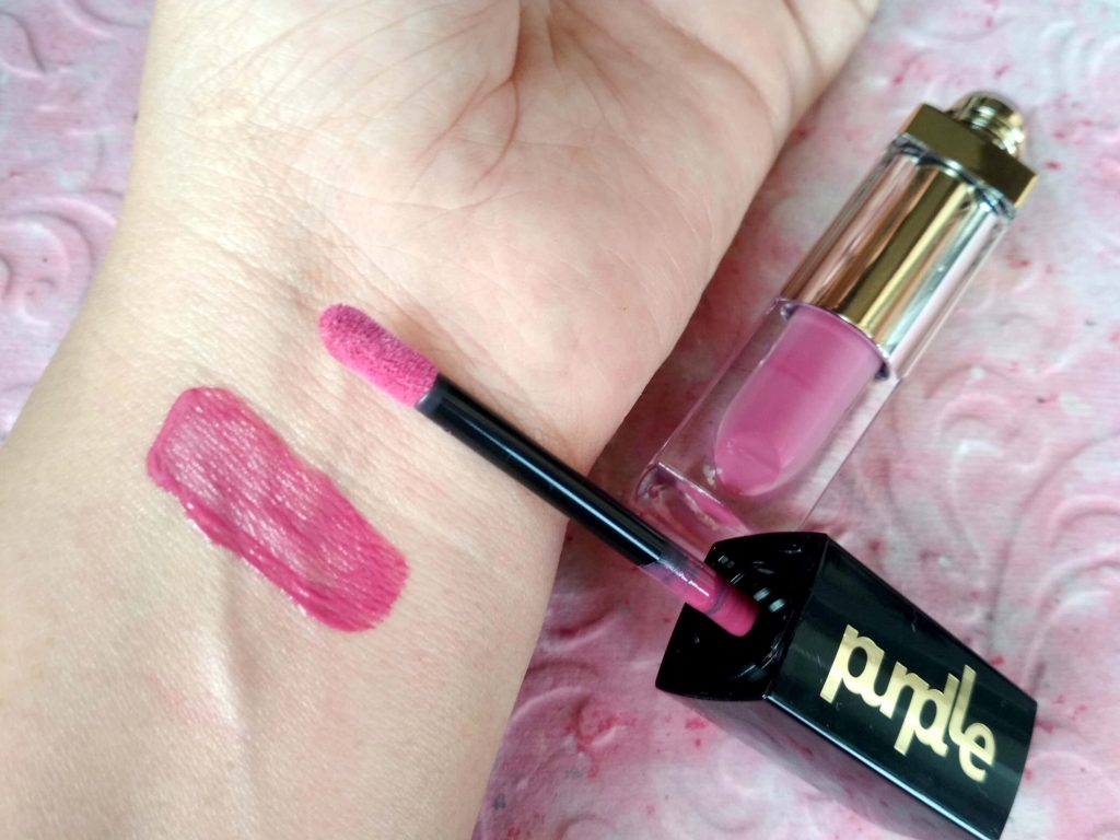 Swatch Of Purplle Liquid Lip and Cheek Color﻿