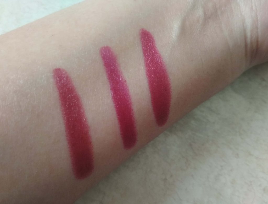 Swatches Of Maroon Shades Of Stay Quirky Minis Lipstick Kit 2