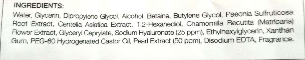 Ingredients Of Nykaa Skin Secrets Sheet Mask Pearl + Hyaluronic Acid
