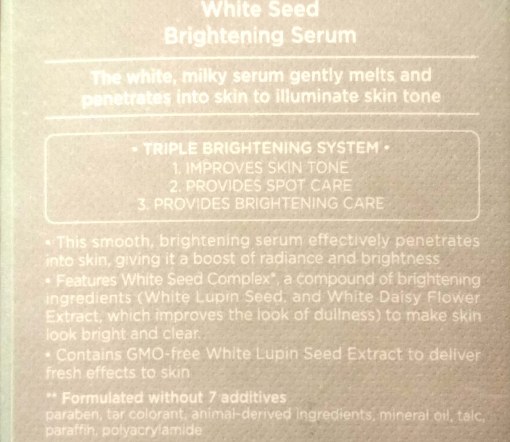 Description Of The Face Shop White Seed Brightening Serum