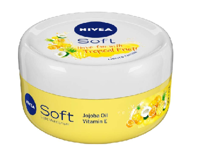 Packaging Of Nivea Soft Light Moisturizer Limited Edition - Tropical Fruit