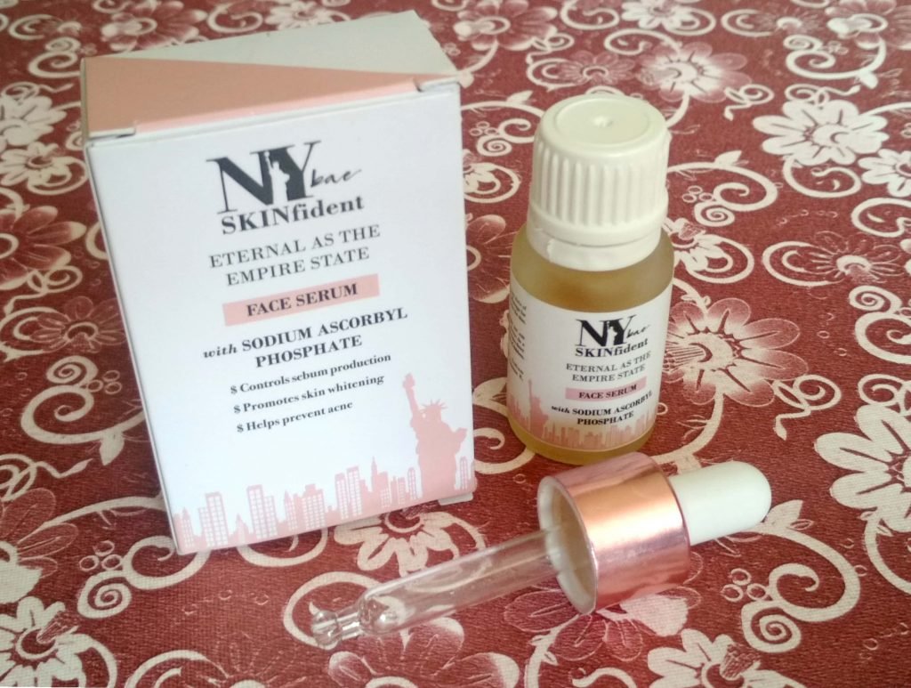 Packaging Of NY Bae SkinFident Serum with Sodium Ascorbyl Phosphate