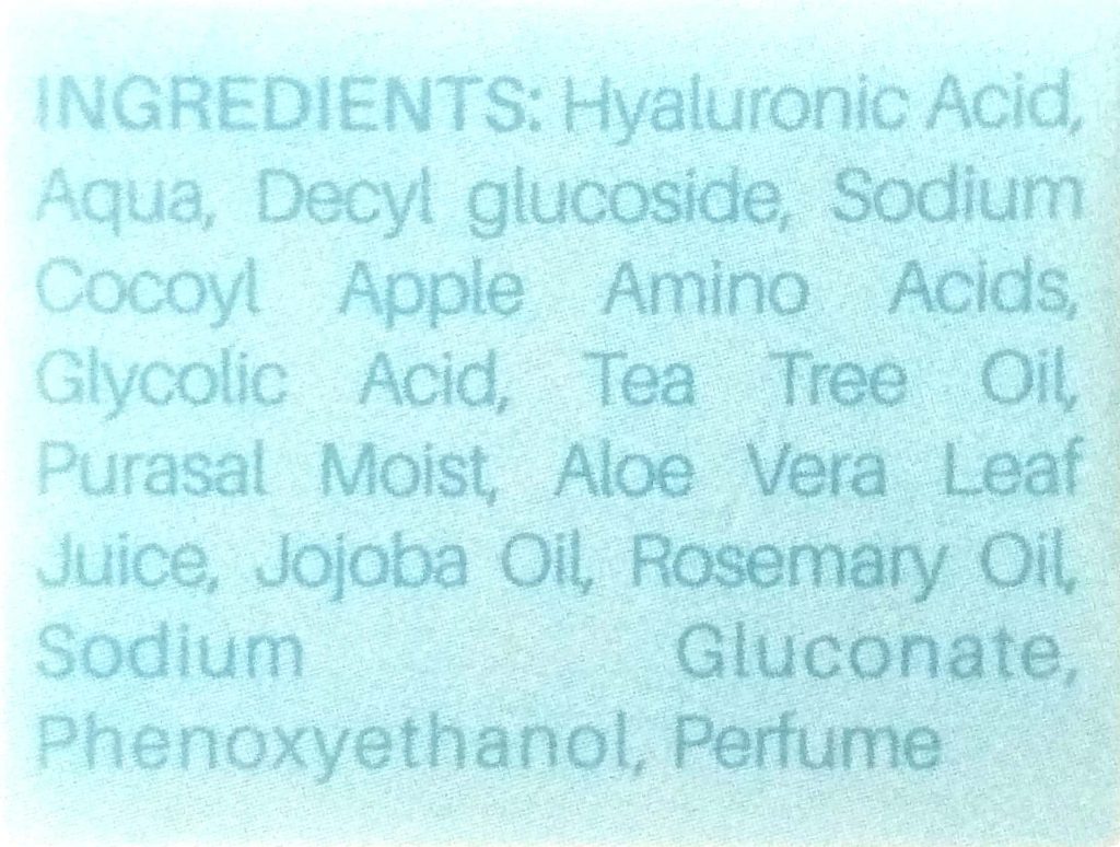 Ingredients Of DermDoc Hydra Boost Face Wash with Hyaluronic Acid