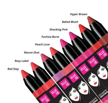 8 Shades Of Elle 18 Go Matte Lip Crayons