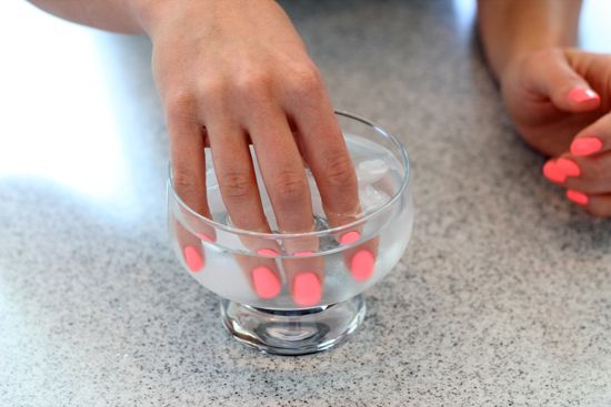 Dipping Fingernails In Ice-Cold Water