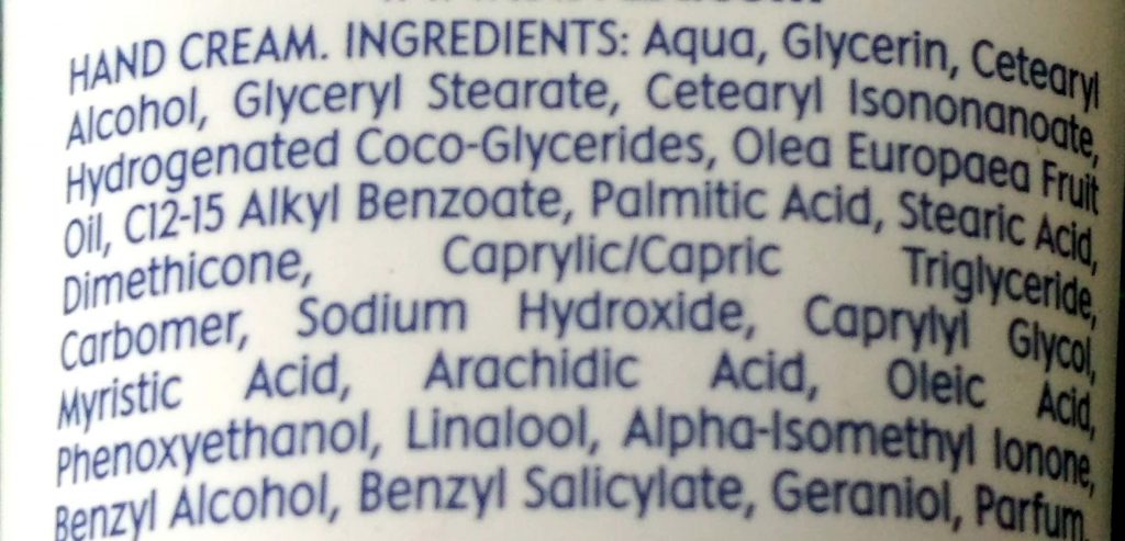 Ingredients Of Nivea Hand Cream Soothing Glycerin & Olive