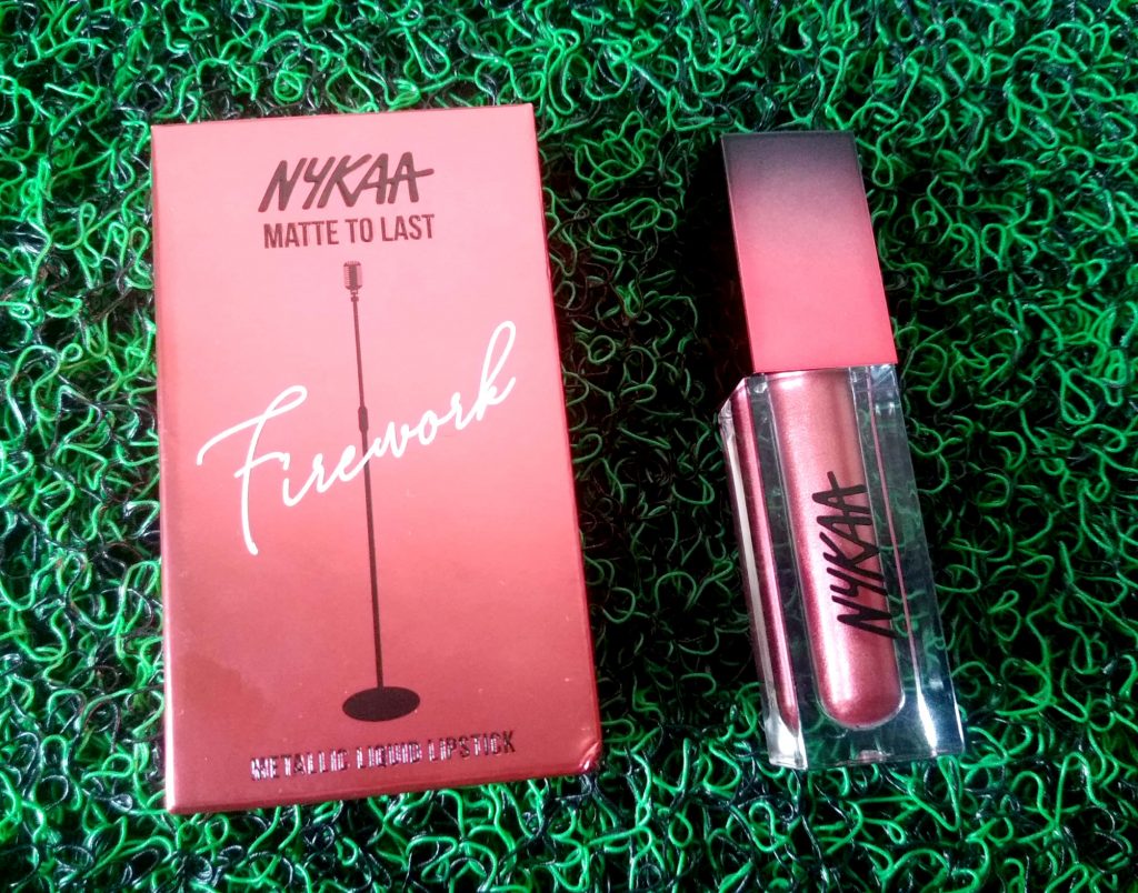 Packaging Of Nykaa Matte To Last Metallic Liquid Lipstick and Eyeshadow - Firework
