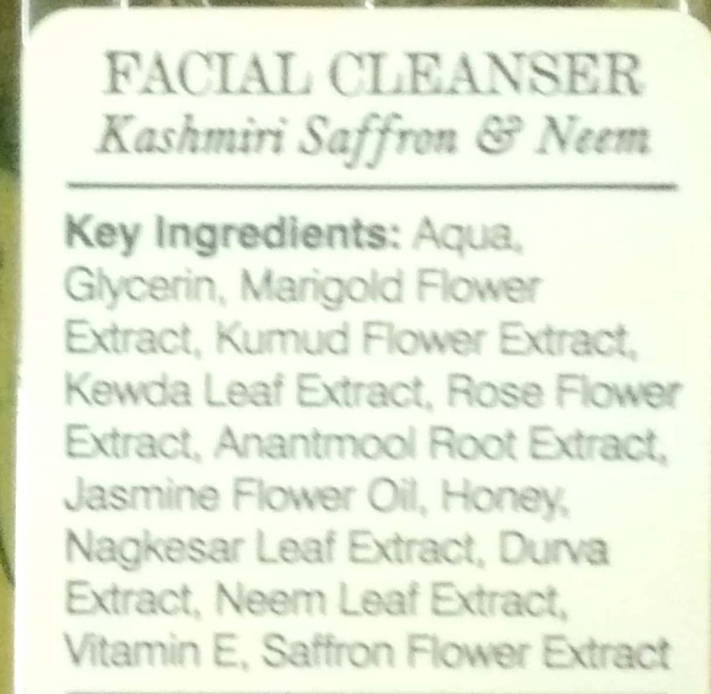 Key Ingredients Of Forest Essentials Delicate Facial Cleanser - Kashmiri Saffron & Neem
