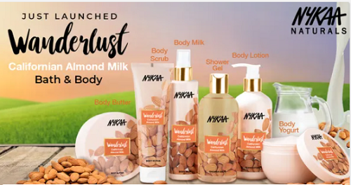 Nykaa Wanderlust Californian Almond Milk Bath & Body Range